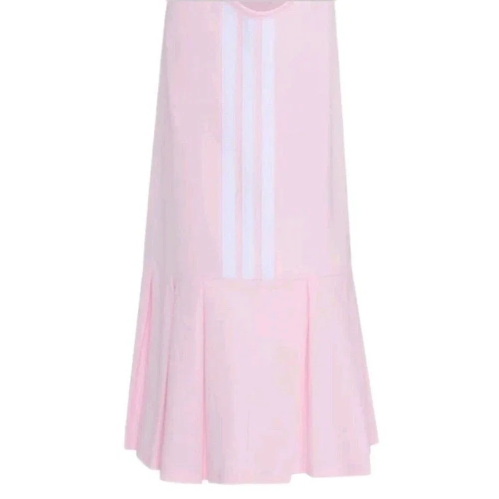 adidas Youth 3-stripe Polo Dress + Bike Shorts 2-pc Set Pink Size L (14) NWT